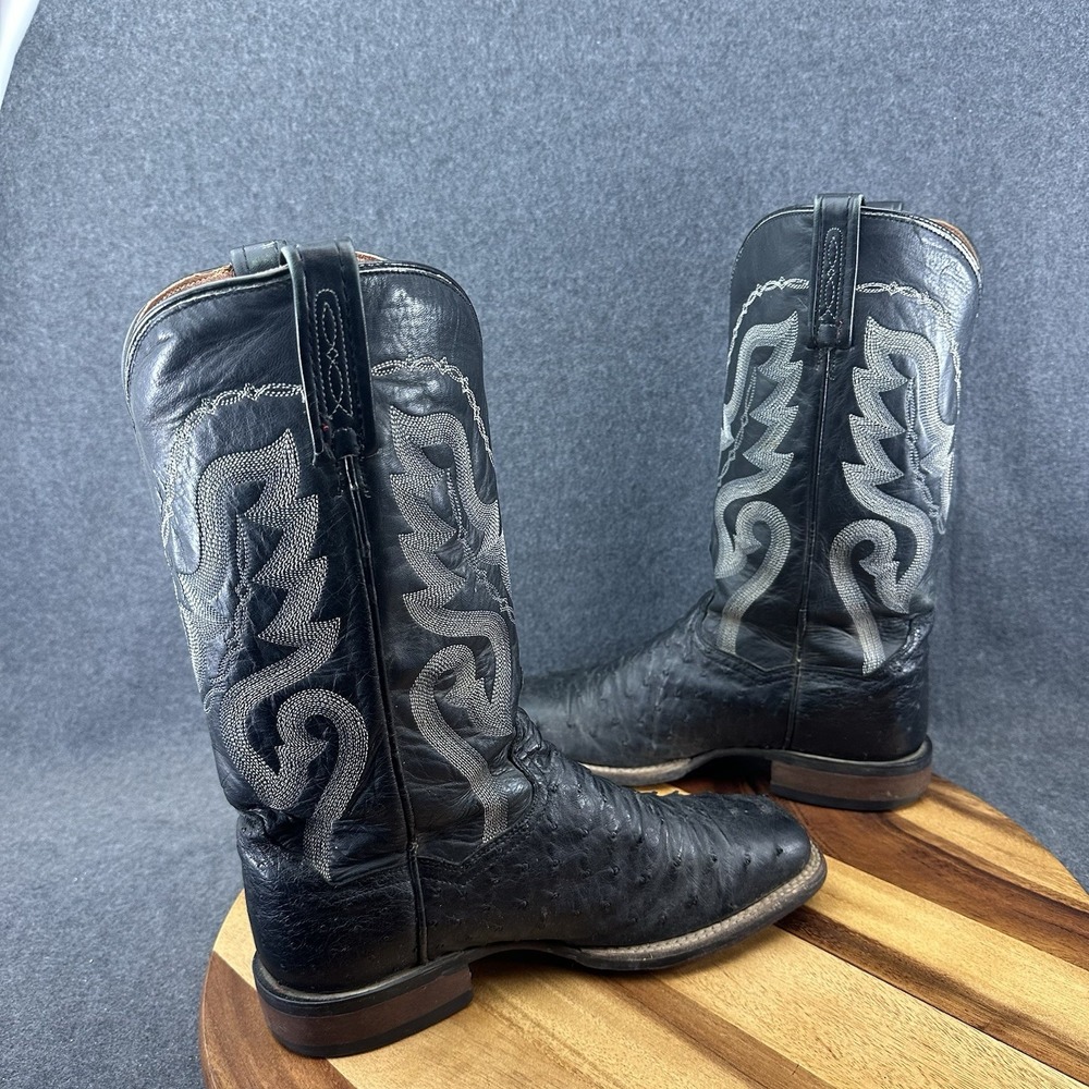 Dan Post Men's Size 8.5D Chandler Full Quill Ostrich Boot Black Cowboy DP2890 - Picture 9 of 12
